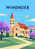 Windhoek, Namibia – geometrische Illustration der Christuskirche