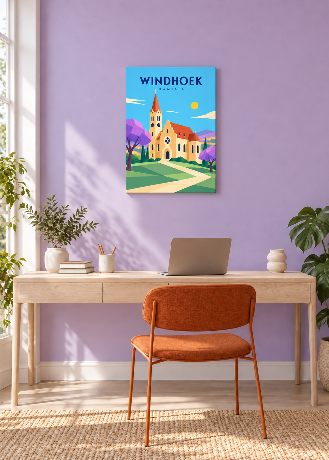 Windhoek – rahmenlose Slim-Leinwand mit matter Gewebestruktur