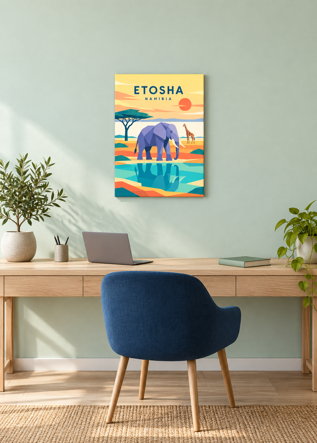 Etosha – rahmenlose Slim-Leinwand mit matter Gewebestruktur