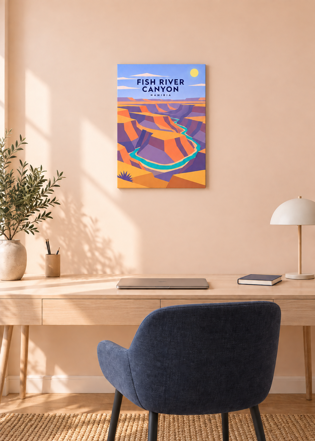 Fish River Canyon – rahmenlose Slim-Leinwand mit matter Gewebestruktur