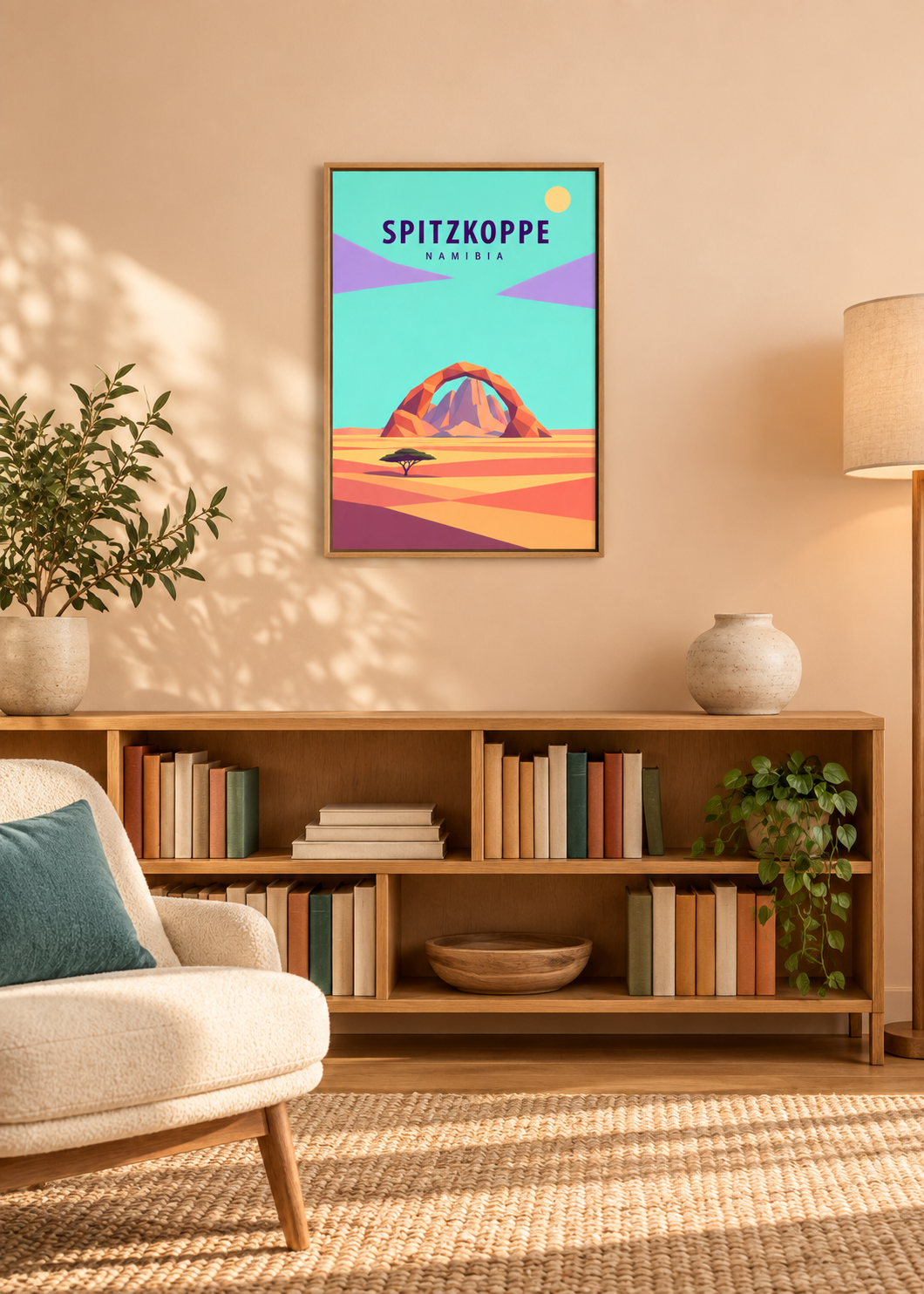 Spitzkoppe – Leinwand im dünnen Eichen-Schattenfugenrahmen