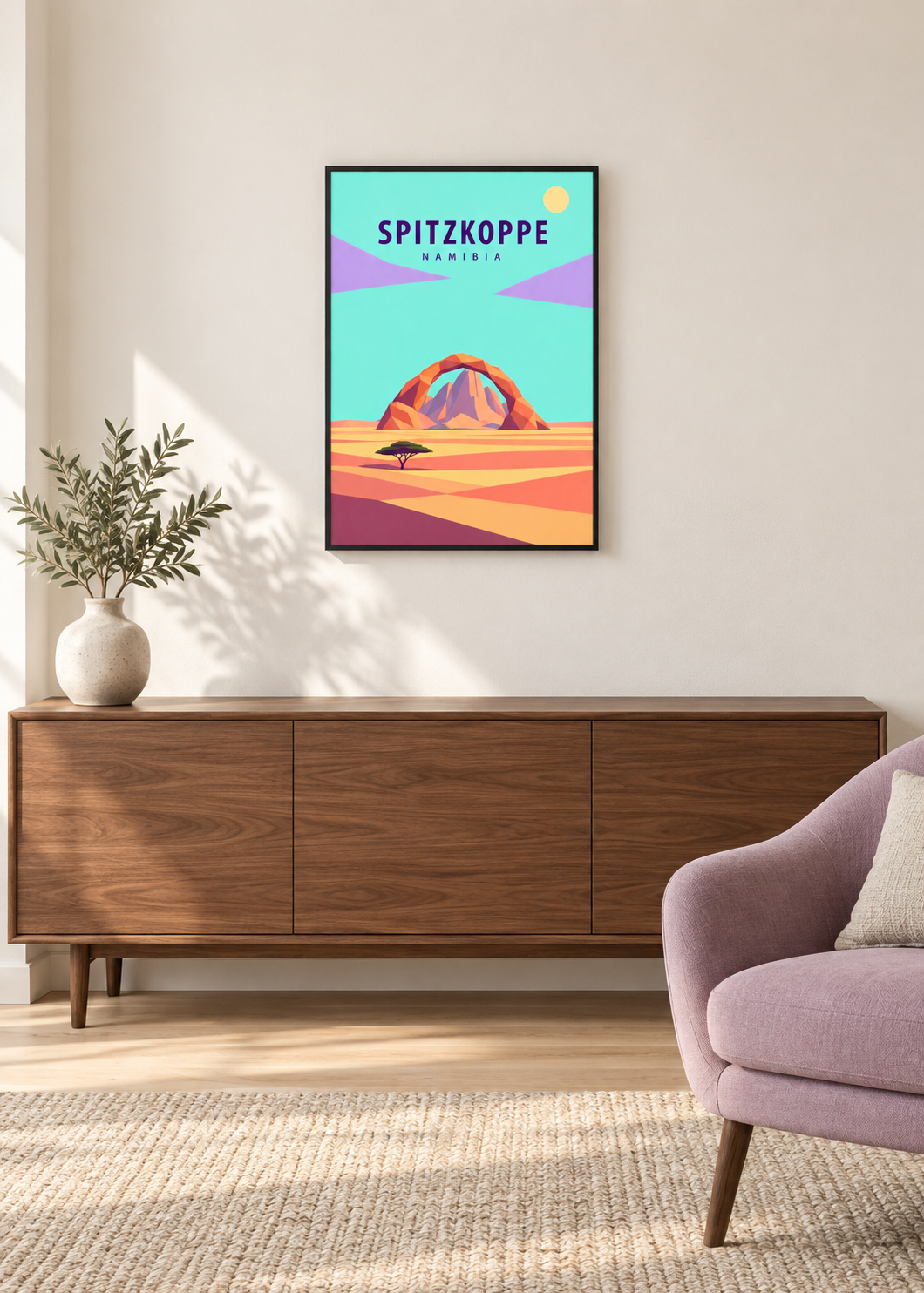 Spitzkoppe – Kunstdruck im dünnen schwarzen Rahmen mit klarem Acrylglas