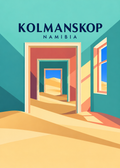 Kolmanskop, Namibia – geometrische Illustration sandgefüllter Durchgänge