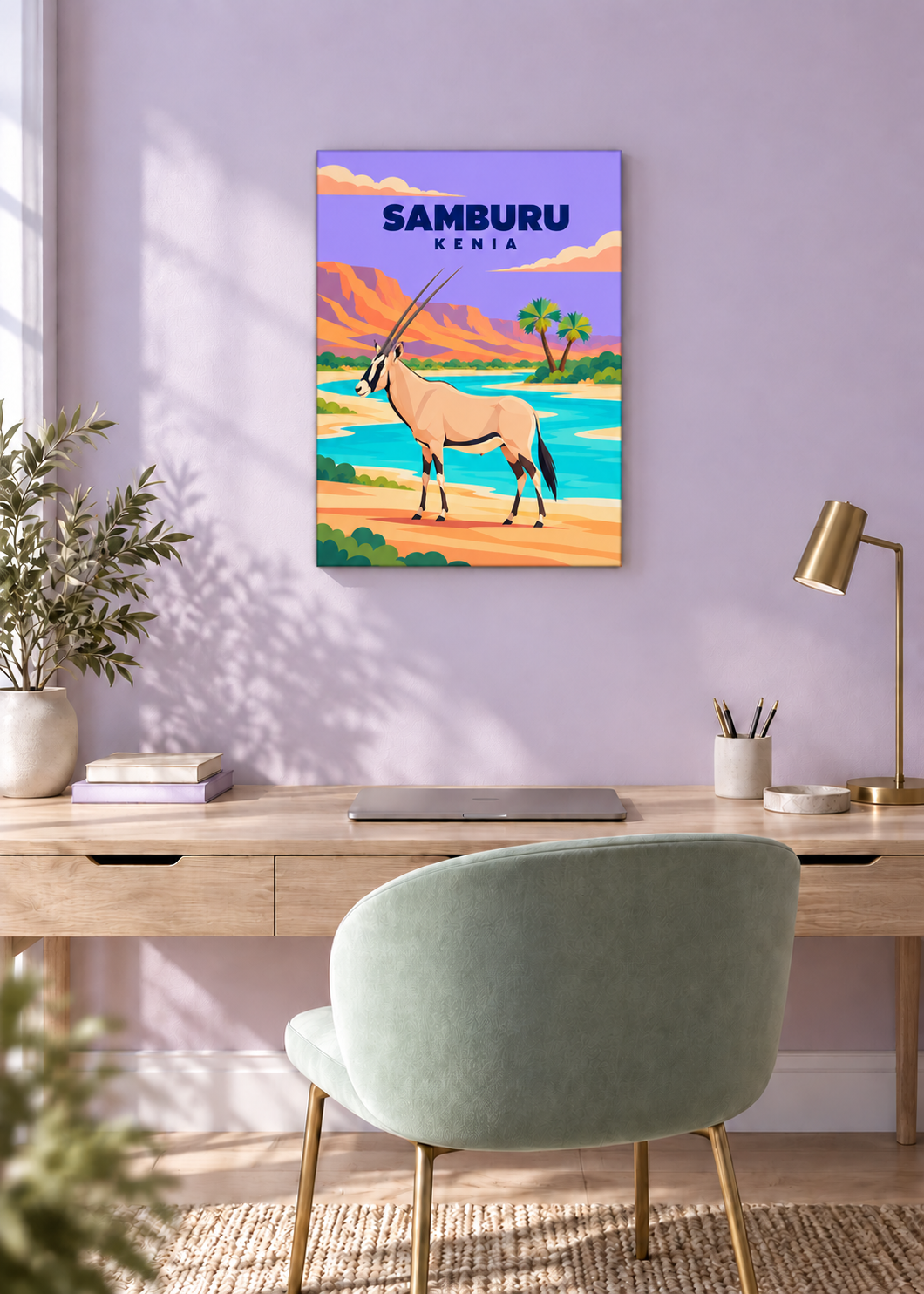 Samburu auf rahmenloser Slim-Leinwand
