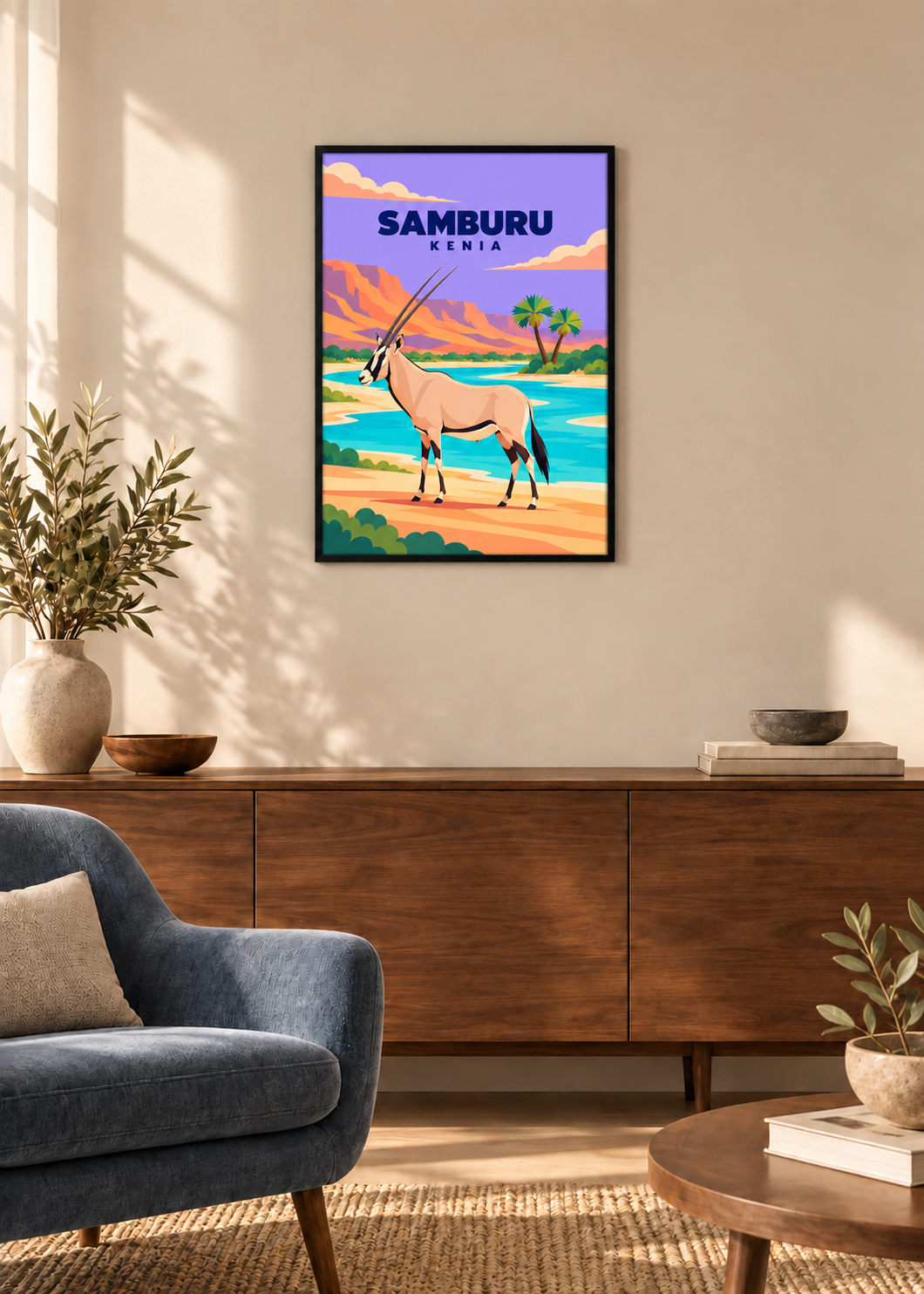 Samburu im dünnen schwarzen Rahmen mit klarem Acrylglas