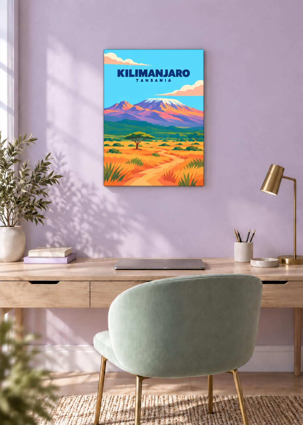 Kilimanjaro auf rahmenloser Slim-Leinwand