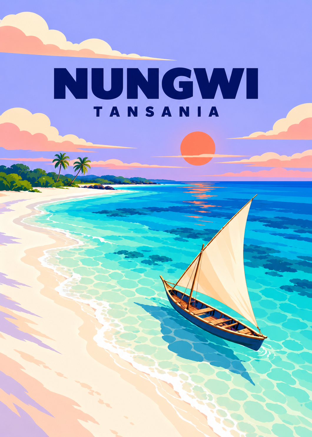 Nungwi – geometrische Illustration, Tansania