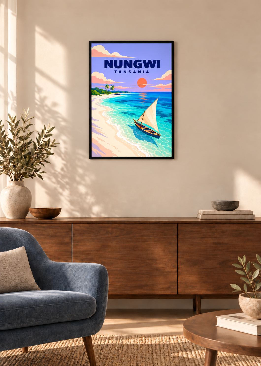 Nungwi – dünner schwarzer Rahmen mit Acrylglas