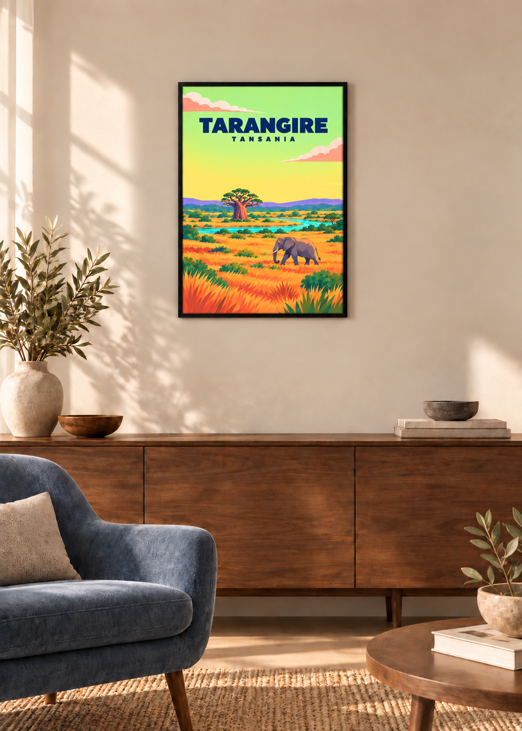 Tarangire – dünner schwarzer Rahmen mit Acrylglas
