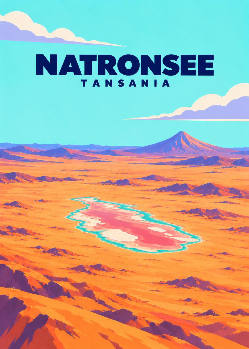 Natronsee – geometrische Illustration, Tansania
