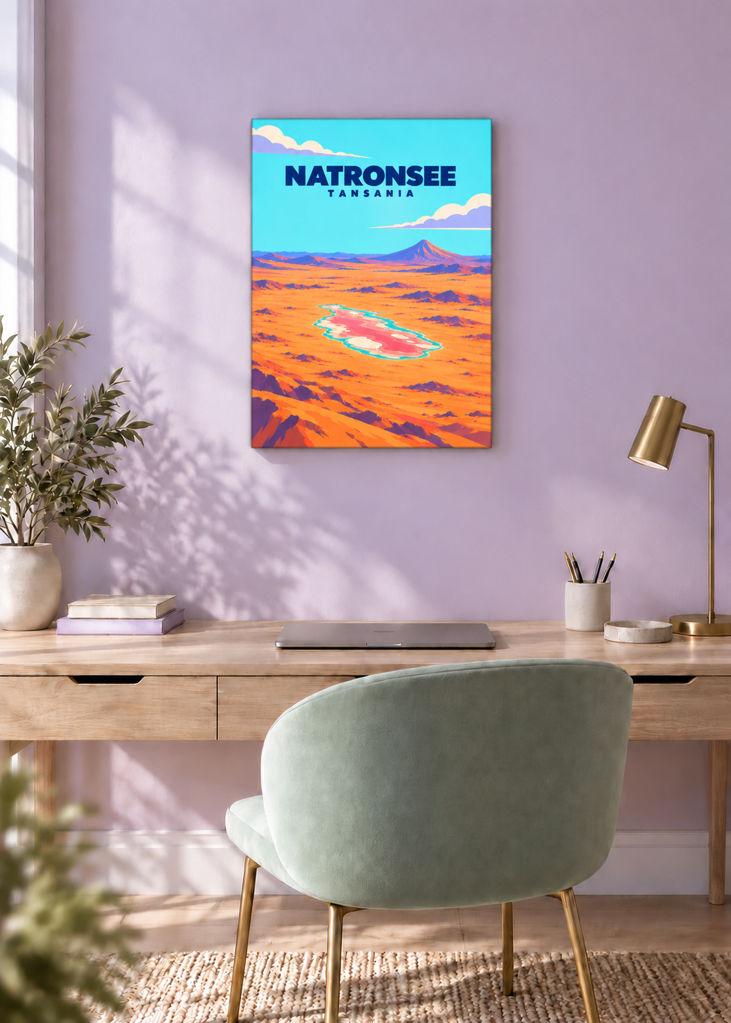 Natronsee – rahmenlose Slim-Leinwand