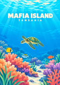 Mafia Island – geometrische Illustration, Tansania