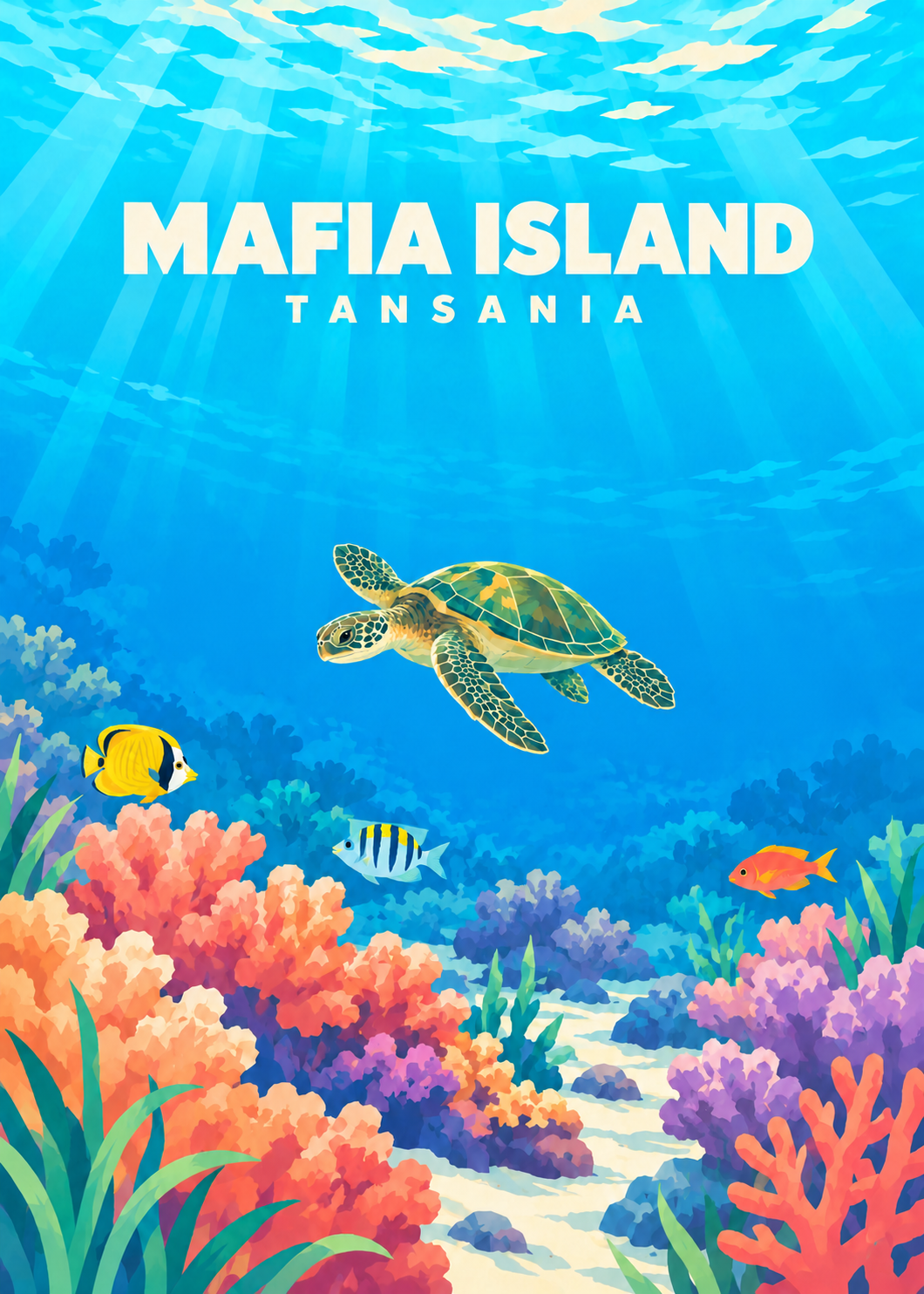 Mafia Island – geometrische Illustration, Tansania