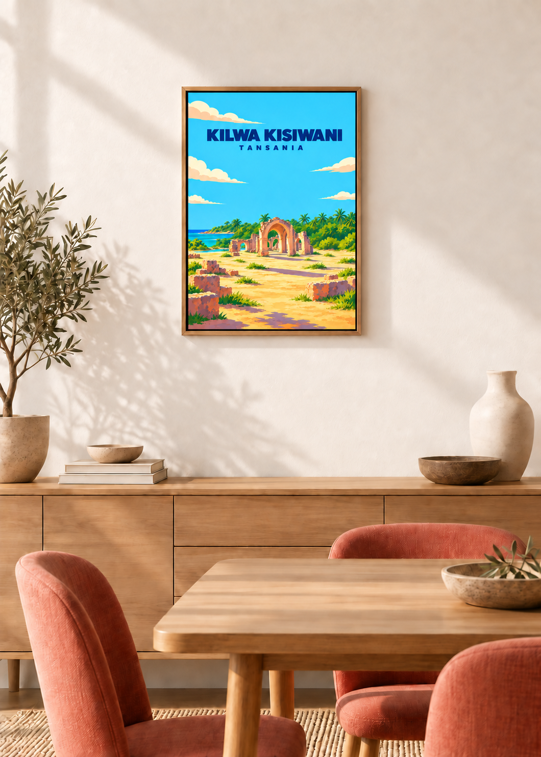 Kilwa Kisiwani – Leinwand im Eichen-Schattenfugenrahmen