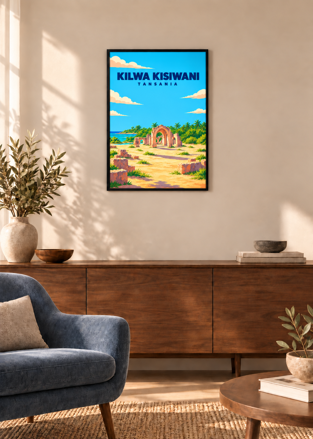 Kilwa Kisiwani – dünner schwarzer Rahmen mit Acrylglas