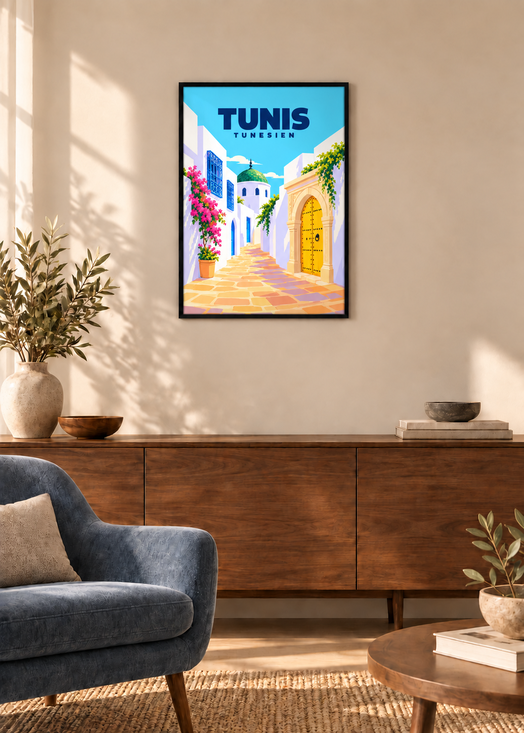 Tunis – dünner schwarzer Rahmen mit Acrylglas