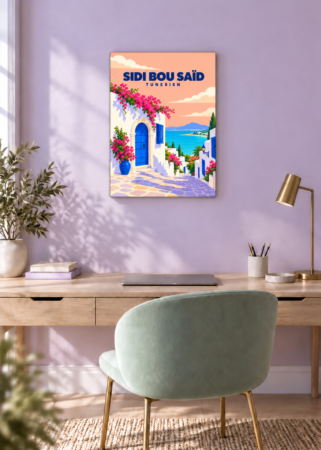Sidi Bou Saïd – rahmenlose Slim-Leinwand
