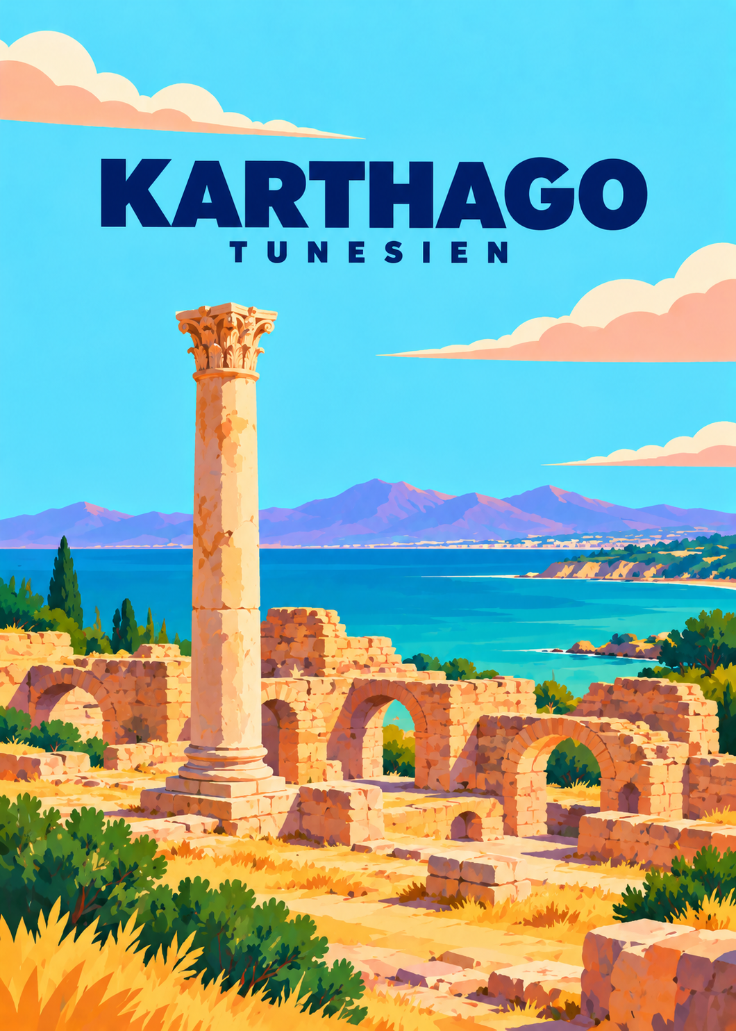 Karthago – geometrische Illustration, Tunesien