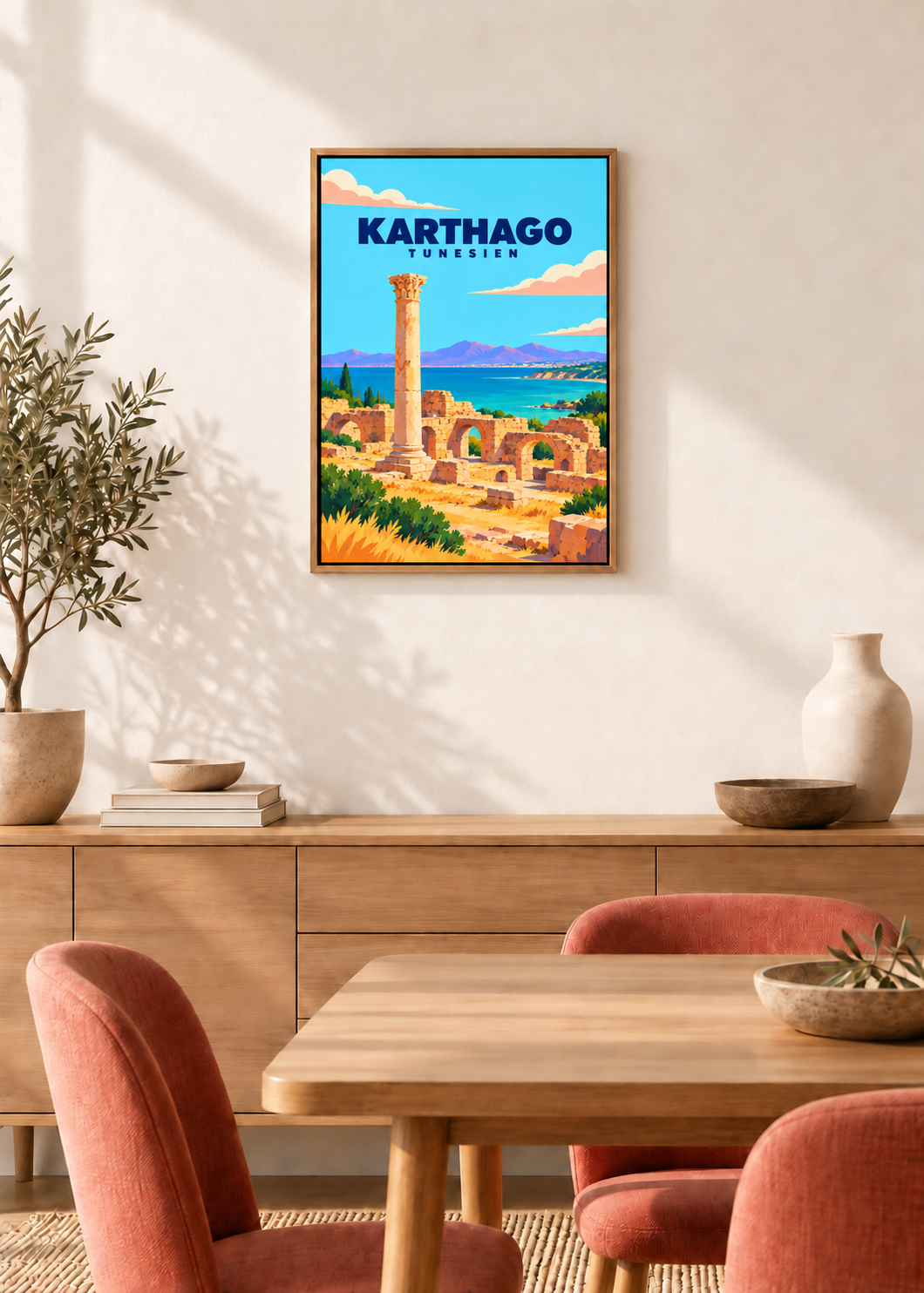 Karthago – Leinwand im Eichen-Schattenfugenrahmen