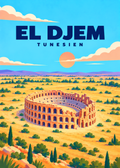 El Djem – geometrische Illustration, Tunesien