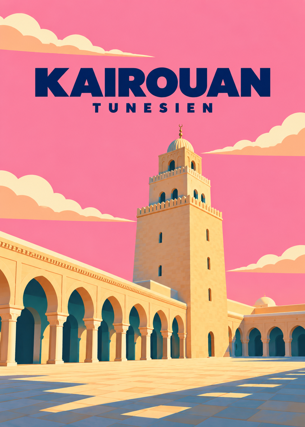 Kairouan – geometrische Illustration, Tunesien
