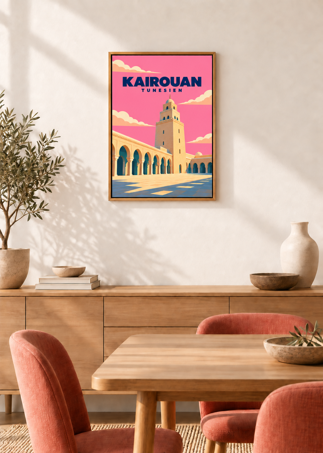 Kairouan – Leinwand im Eichen-Schattenfugenrahmen