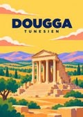 Dougga – geometrische Illustration, Tunesien