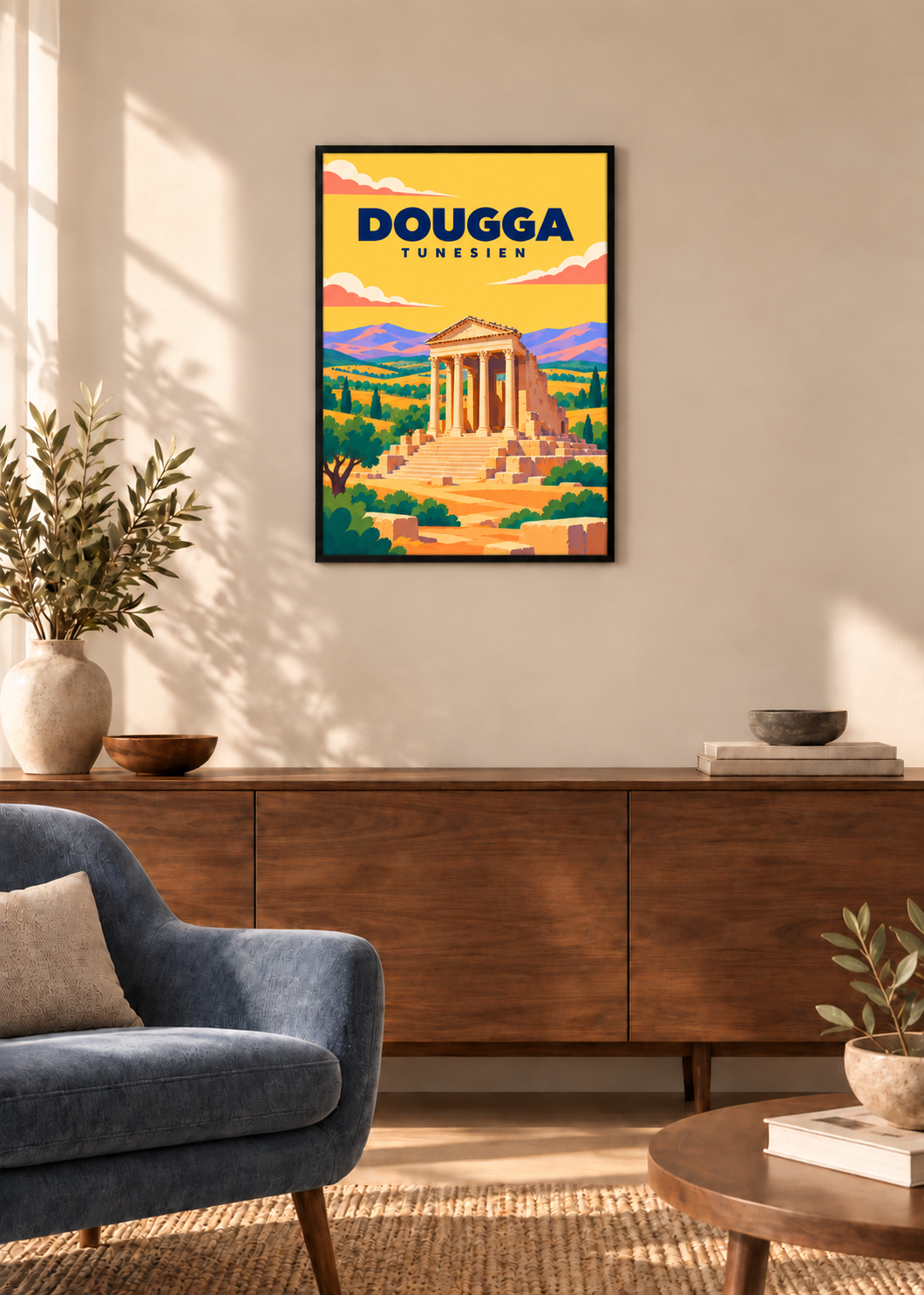 Dougga – dünner schwarzer Rahmen mit Acrylglas