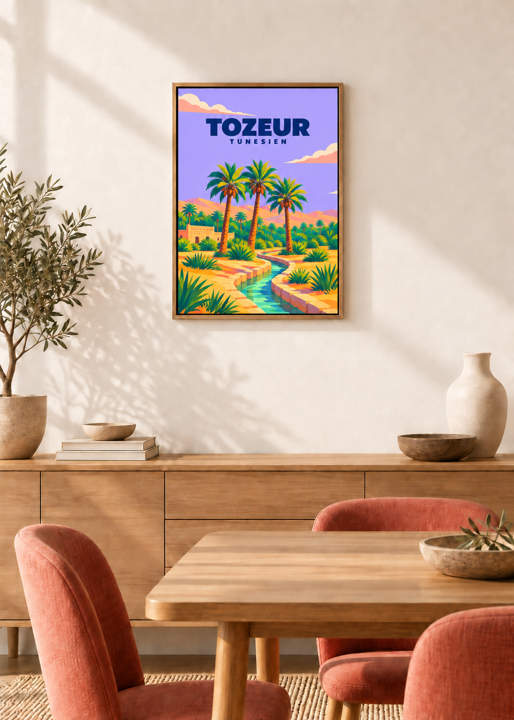 Tozeur – Leinwand im Eichen-Schattenfugenrahmen