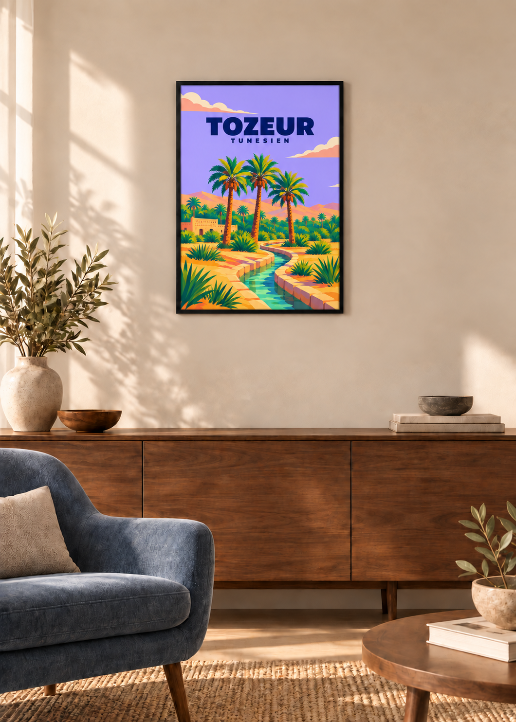 Tozeur – dünner schwarzer Rahmen mit Acrylglas