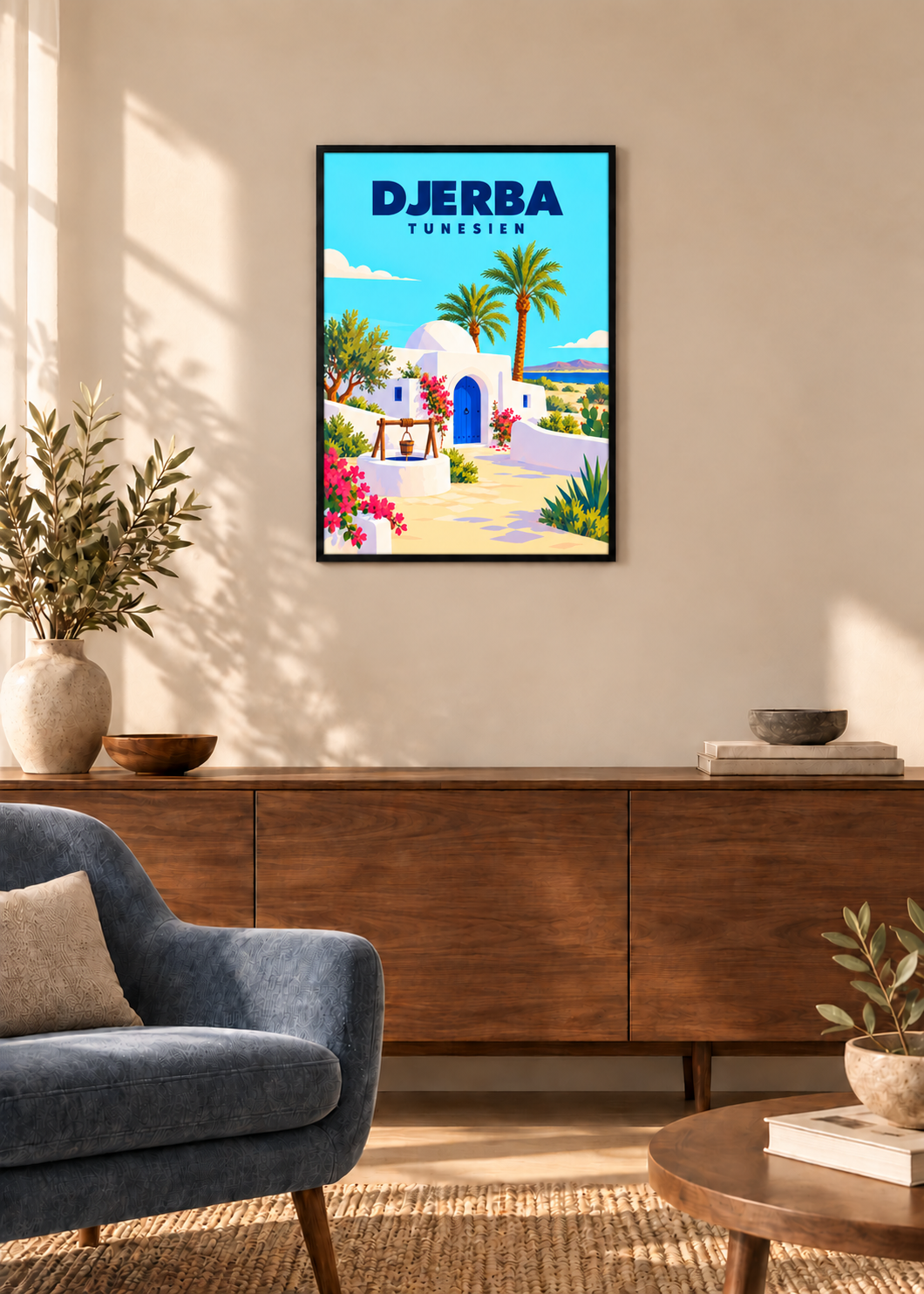 Djerba – dünner schwarzer Rahmen mit Acrylglas