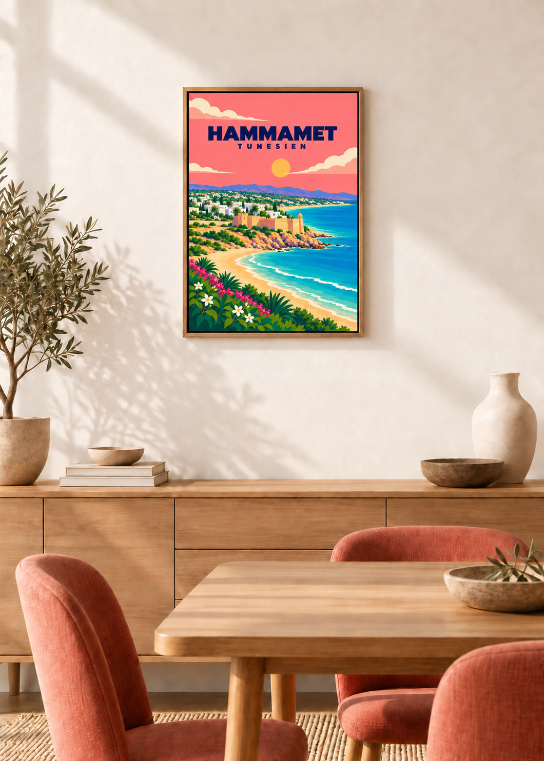 Hammamet – Leinwand im Eichen-Schattenfugenrahmen