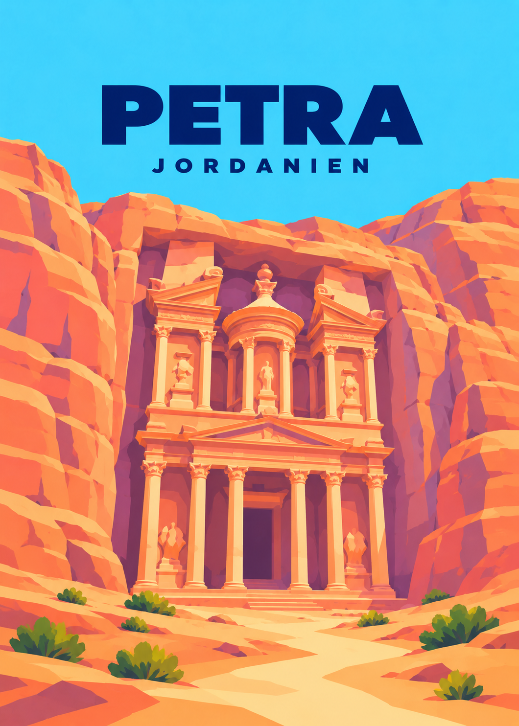 Petra – geometrische Illustration, Jordanien