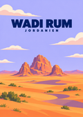 Wadi Rum – geometrische Illustration, Jordanien