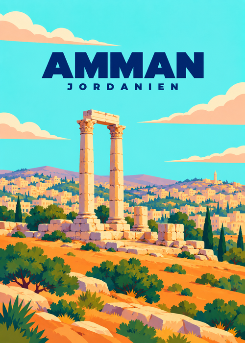 Amman – geometrische Illustration, Jordanien