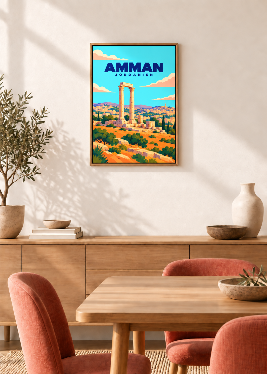 Amman – Leinwand im Eichen-Schattenfugenrahmen