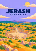 Jerash – geometrische Illustration, Jordanien