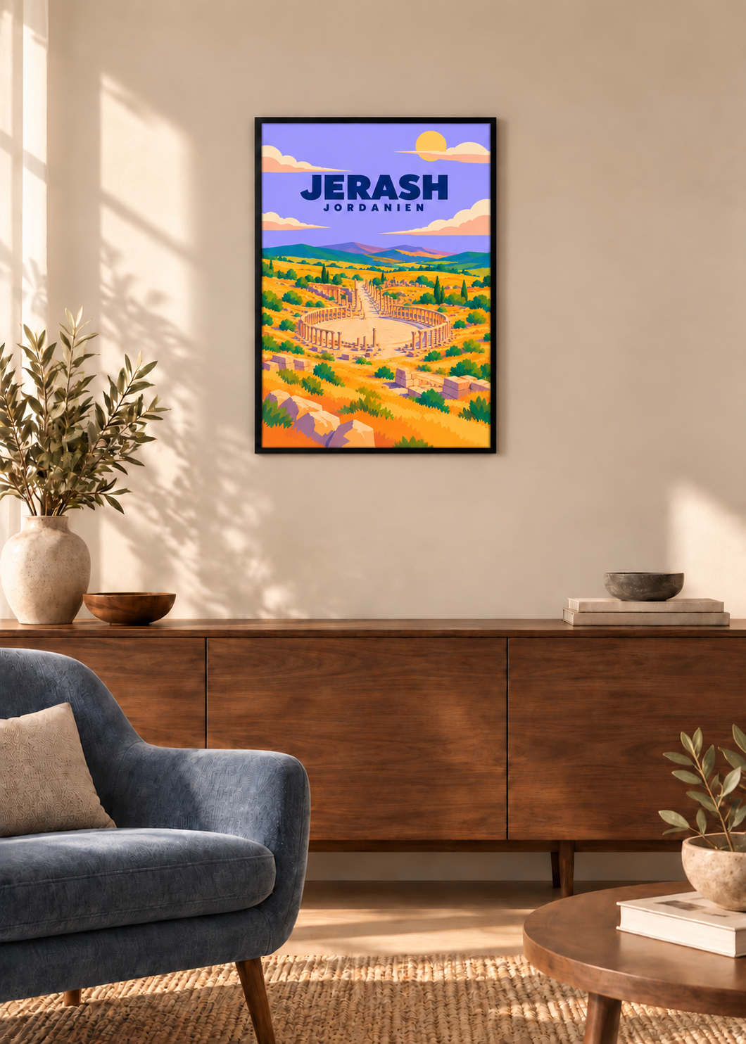 Jerash – dünner schwarzer Rahmen mit Acrylglas