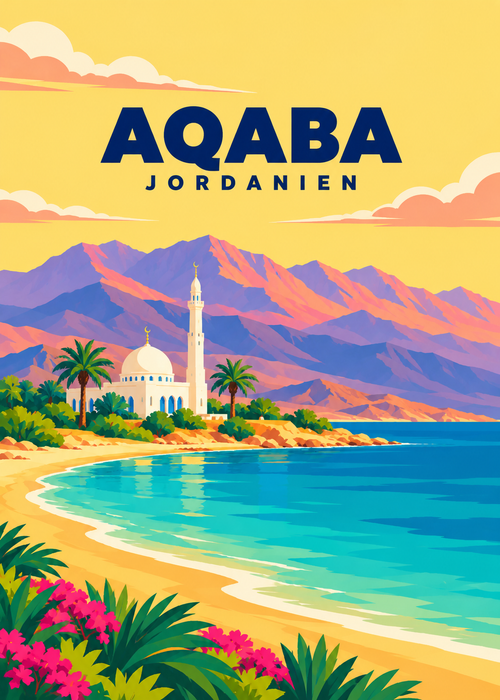 Aqaba – geometrische Illustration, Jordanien