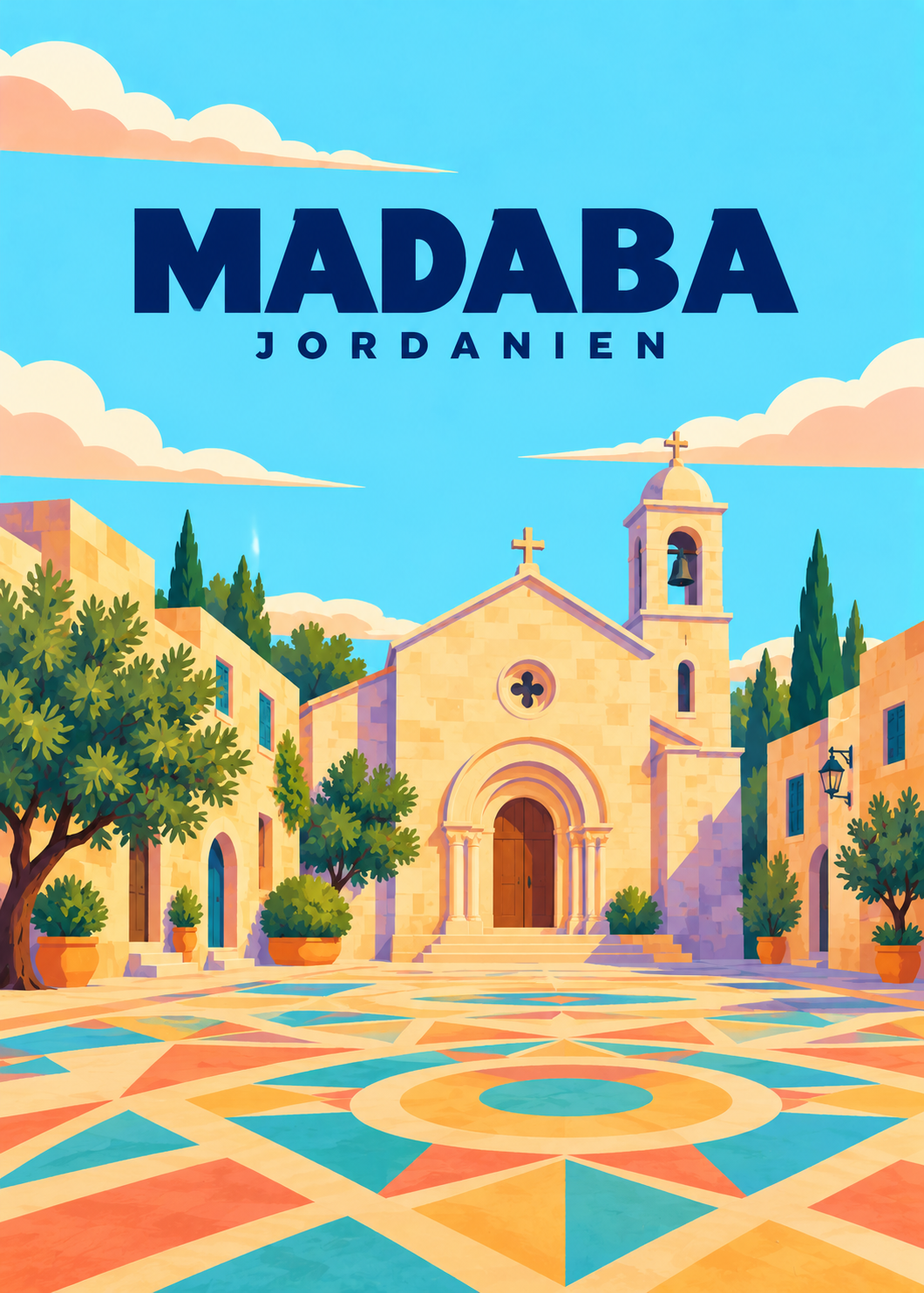 Madaba – geometrische Illustration, Jordanien