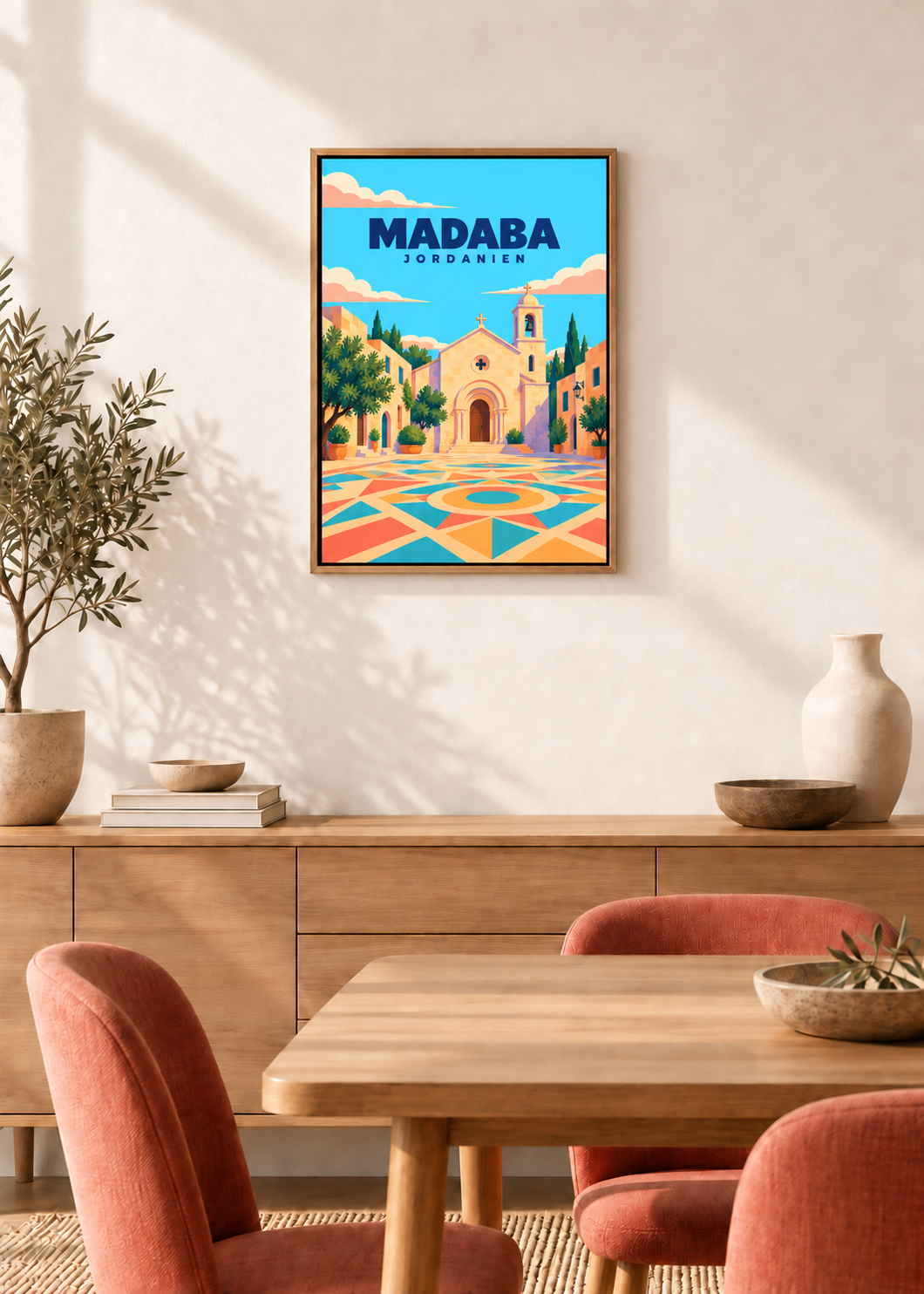 Madaba – Leinwand im Eichen-Schattenfugenrahmen