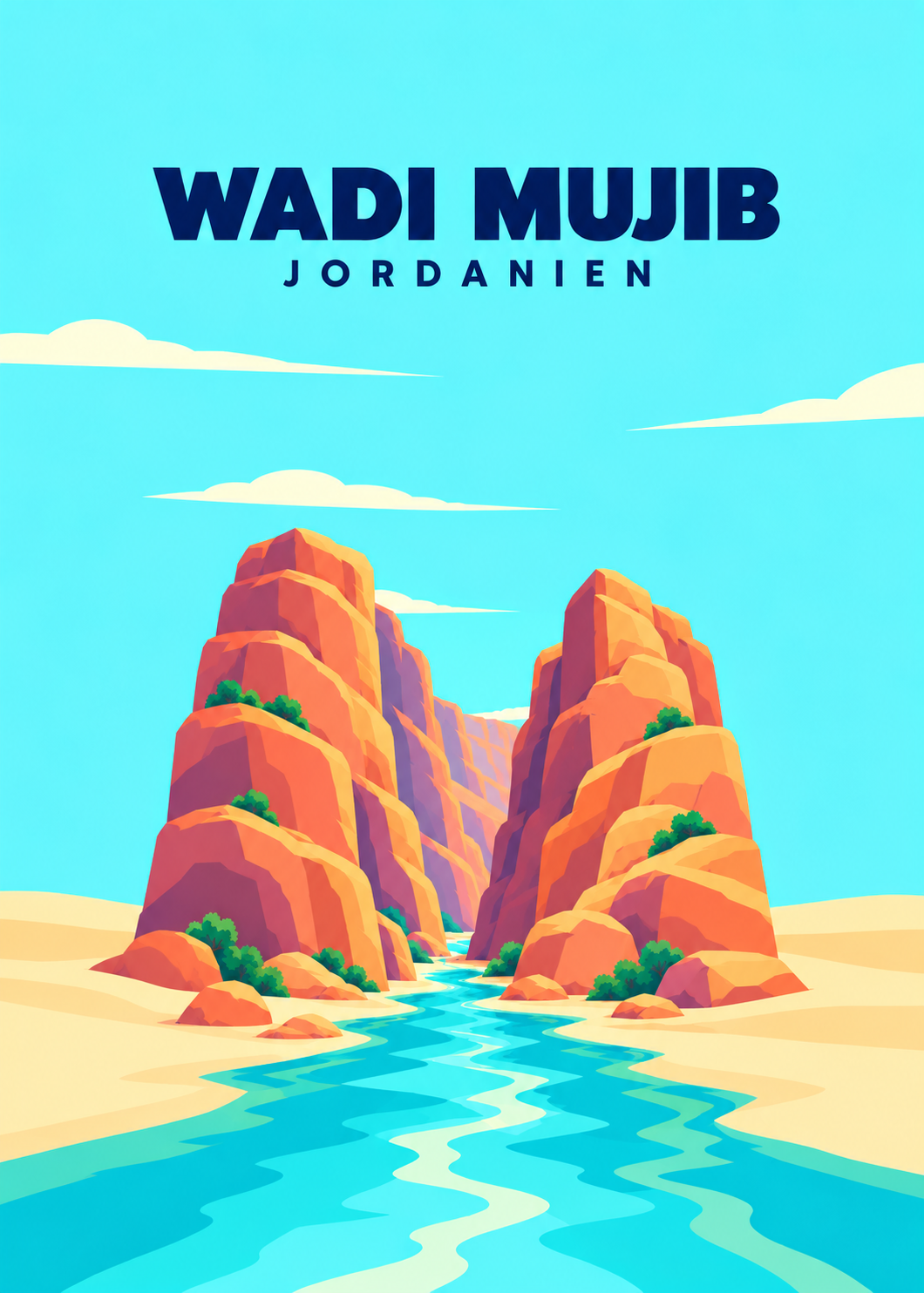 Wadi Mujib – geometrische Illustration, Jordanien