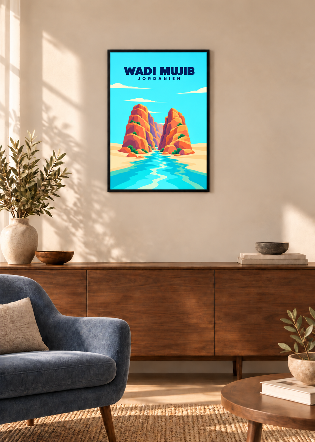 Wadi Mujib – dünner schwarzer Rahmen mit Acrylglas