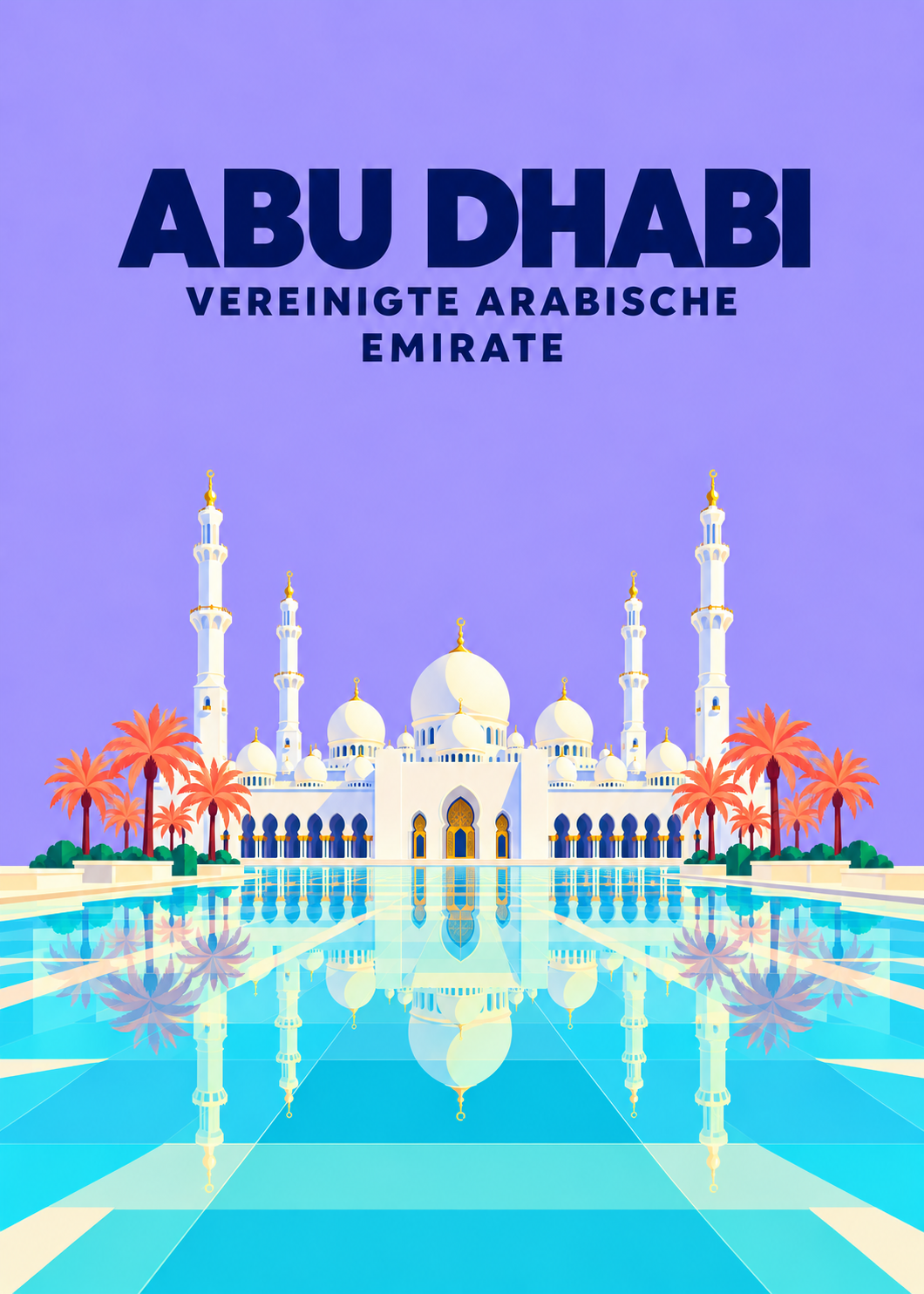 Abu Dhabi – geometrische Illustration, Vereinigte Arabische Emirate
