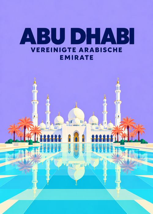 Abu Dhabi – geometrische Illustration, Vereinigte Arabische Emirate