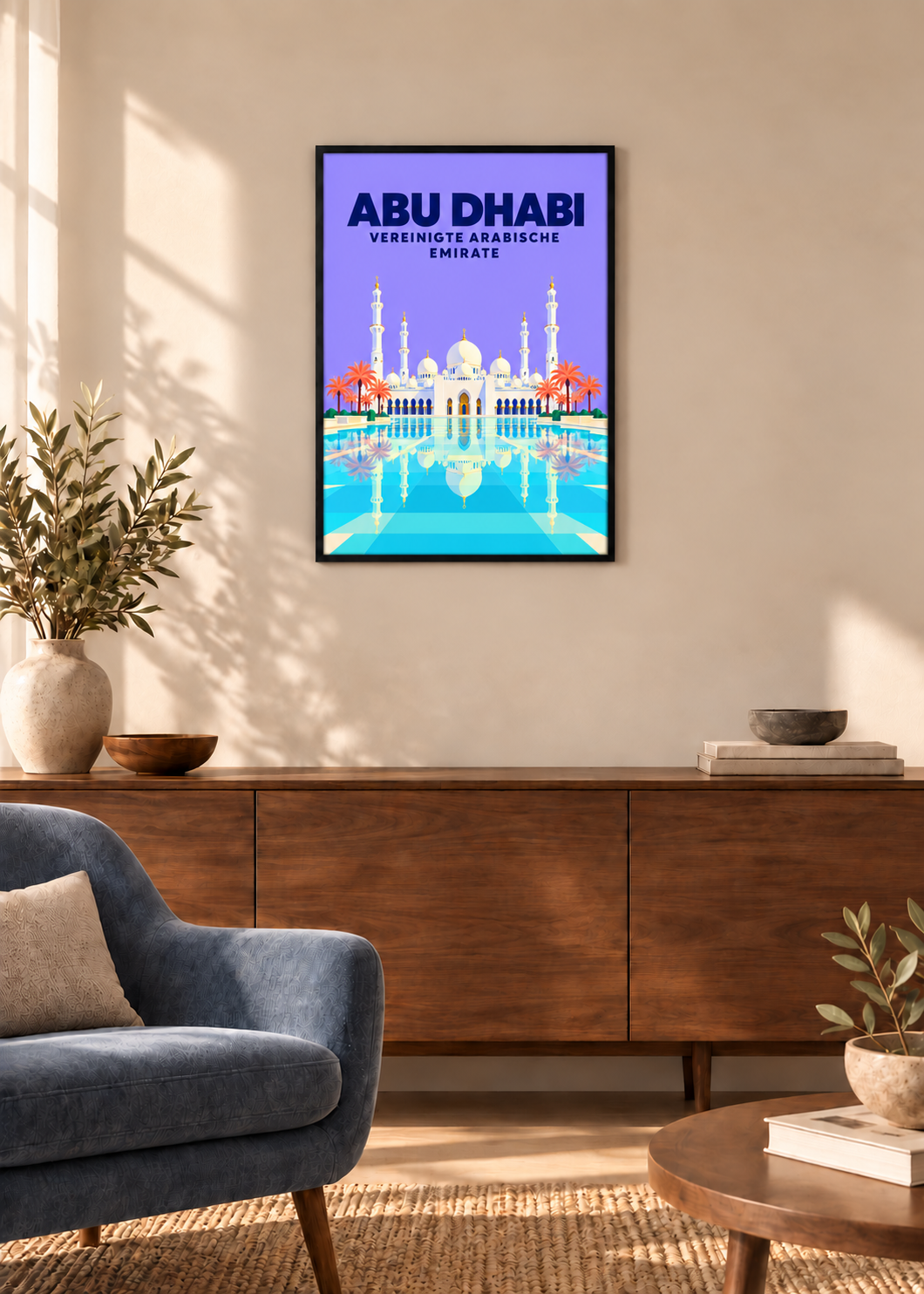 Abu Dhabi – dünner schwarzer Rahmen mit Acrylglas