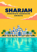 Sharjah – geometrische Illustration, Vereinigte Arabische Emirate