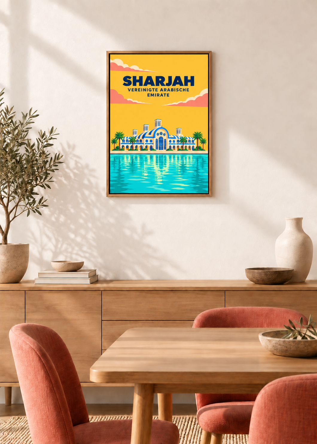 Sharjah – Leinwand im Eichen-Schattenfugenrahmen