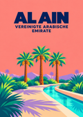Al Ain – geometrische Illustration, Vereinigte Arabische Emirate
