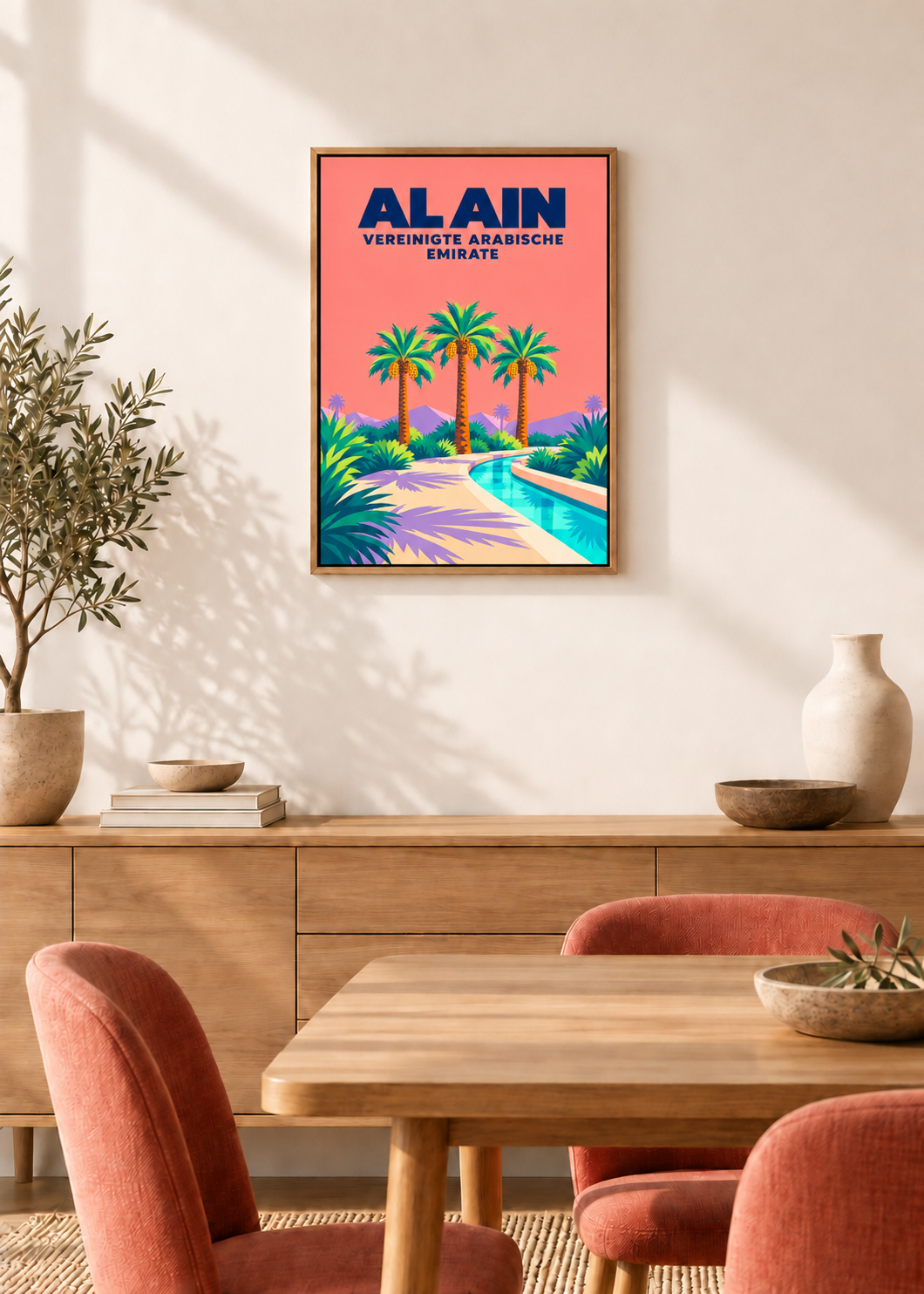 Al Ain – Leinwand im Eichen-Schattenfugenrahmen